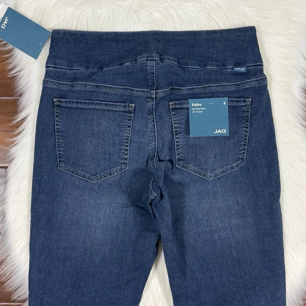 Jag Jeans Women's Size 6 / 33 Paley Mid Rise Boot Leg Pull On Denim‎ Jeans